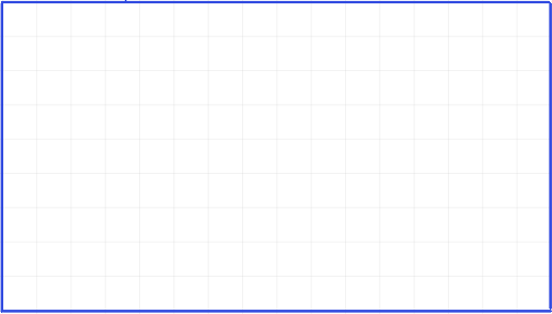 A blank rectangular grid with a blue border and a white background overlaid with a uniform light blue grid of evenly spaced rows and columns, containing no data, labels, or axes, suggesting an empty chart or graph template awaiting content.